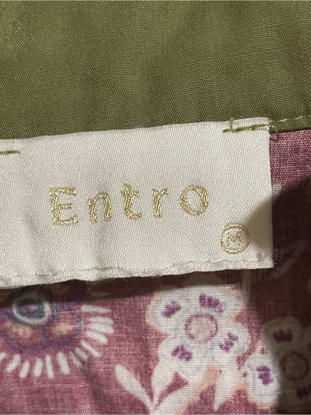 Entro Boho Floral V-Neck Peasant Top - Burgundy - Picture 5 of 6